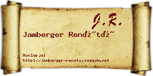 Jamberger Renátó névjegykártya